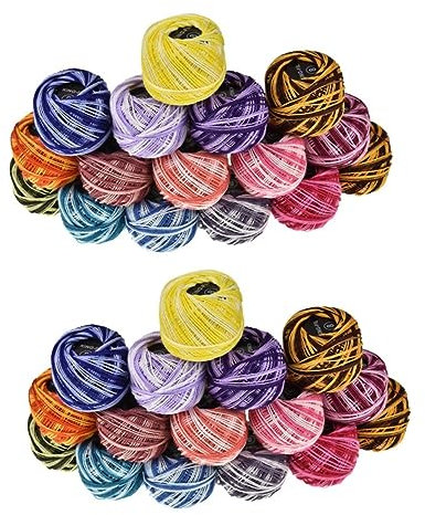 SHINEOFI 2pcs Embroidery Thread Colors Cross Stitch Thread Dye Natural Jute Portable Embroidery Floss for DIY Projects Sewing