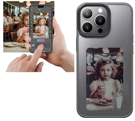 YATUO DIY E-Ink Phone Case for iPhone13 / iPhone14 APP Operation Smart Photo Rear Projection Customiza Phone Case Instantly Display Photos On The Ink Screen Back Cover Personalize Your Phone case