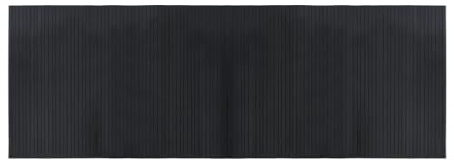 vidaXL Teppich Rechteckig Schwarz 70x200 cm Bambus