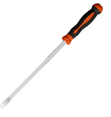 HEBEOT Destornillador de cabeza plana extra grande de 15/19/23/27/31 pulgadas con mango antideslizante de PVC, acero de alto carbono (15 pulgadas)
