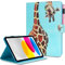 AUSMIX Custodia per iPad da 10,9 pollici, modello 2022), Premium PU Leather Stand Smart Cover Case for iPad 10th Gen 10.9 inch 2022, Auto Wake/Sleep Smart Shell, Giraffa