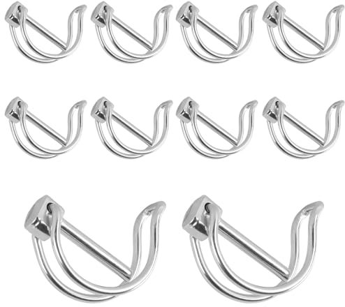 Perno Spaccato Tubolare,Confezione da 10 Coppiglie Pieghevoli 6 x 45 mm con Chiusura a Scatto, Coppiglia, Perno di Bloccaggio, per Prato Agricolo Giardino