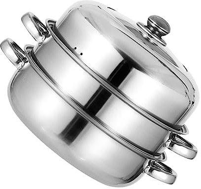 Cabilock 1 Pc De Acero Inoxidable Olla De Vapor Para Cocinar Hornos Olla Plata Wok Cocinar Al Vapor Cesta De Vapor Para Dúo Cohete Doble Buque De Vapor Silver Vidrio