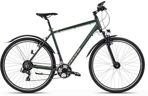 Ciclista All Road | Crossbike | 21-Gang Schaltung | Schutzbleche | LED-Lichtanlage | Nabendynamo, Farbe:forrestgreen-matt Khaki Lime, Rahmengröße:55 cm, Laufradgröße:28 Zoll