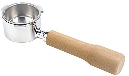 Portafiltro de café sin fondo de 51 mm con cesta de filtro y mango de madera de repuesto para Delonghi EC680 EC685, herramienta de cafetera reutilizable, filtros de aleación, accesorios para
