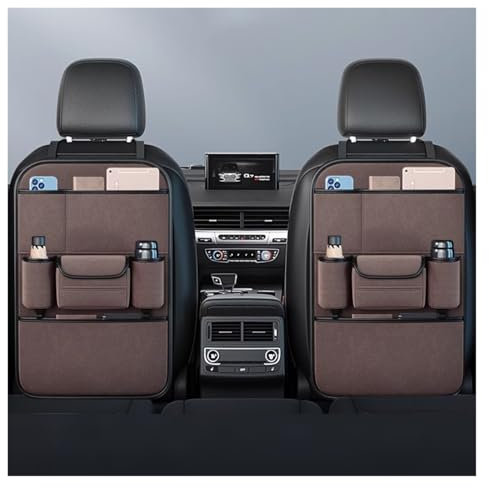 Rückenlehnenschutz Auto Kinder Für Audi A4 B7 Convertible, 2005-2009, Rückenlehnenschutz Organizer, Wasserdichter Rücksitzschutz, Autositz Organizer, viele Taschen schmutzabweisend, für alle Autositze