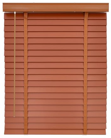 Kabellos Holz-Jalousie Jalousien Fenster Innen, 25cm 33cm 63cm 70cm 110cm 125cm 135cm 150cm 160cm Holzjalousie Jalousette, Sichtschutz, Lichtschutz, Blendschutz(Braun)