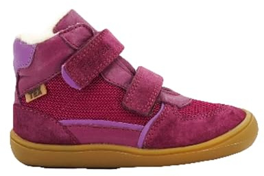 Telyoh Stiefel Barfußschuhe Tex wasserdicht Wolle YX1158 Leder Textil Pink