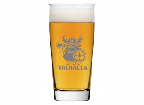 Valhalla Bierglas mit Gravur 500ml spülmaschinenfest Wikinger Schaf | Verwendungszweck, Set-Inhalt, Fassungsvermögen 500ml, spülmaschinenfest, Wikinger-Stil, Höhe 18 cm, Durchmesser 8 cm