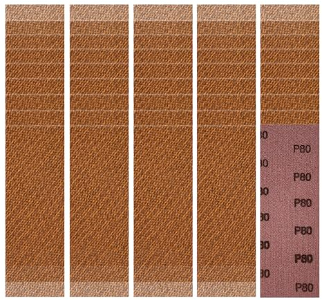 GEOGIEEW Tiras de lija de red 80x230mm 30 uds, grano 320, lija madera pared para lijadora orbital manual y bloque de lijado