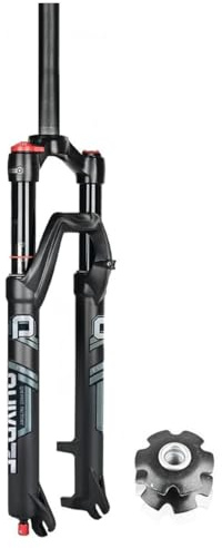 LHHL Forcella MTB Air 26/27,5/29 Pollici Forcella Ammortizzata per Mountain Bike Escursione 140mm 1-1/8'' Dritto Forcella Anteriore Nera Regolazione Smorzamento Ritorno QR 9x100mm(Manual,27.5'')