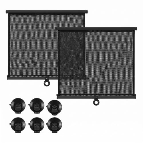 2 Stück Sonnenschutzrollos Auto, mit Saugnäpfen verstellbar, Größe 40x60 cm, für Auto Sonnenschutz seitenscheibe und autofenster Sonnenschutz Kinder