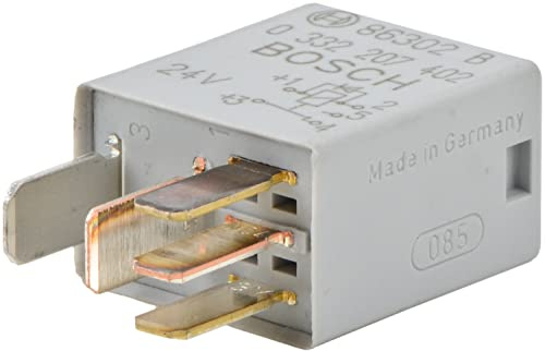 Bosch 0332207402 Micro Relay 24V 10A, IP5K4, Operating Temperature from -40 Degree to 100 Degree C, 5 Pin Relay with diode