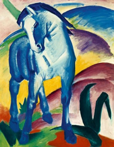 Kunstdruck, Poster Blaues Pferd I von Franz Marc, 70 x 90cm, Kunst, Kuenstler, Bild, Poster, Klassiker, Expressionismus, Pferd, hochwertige Ware - Art Galerie Shop