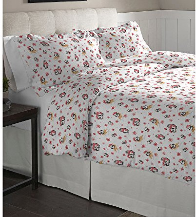 Pointehaven Bettwäsche-Set, Flanell, Übergröße, Baumwolle, Pinguin, Full/Queen