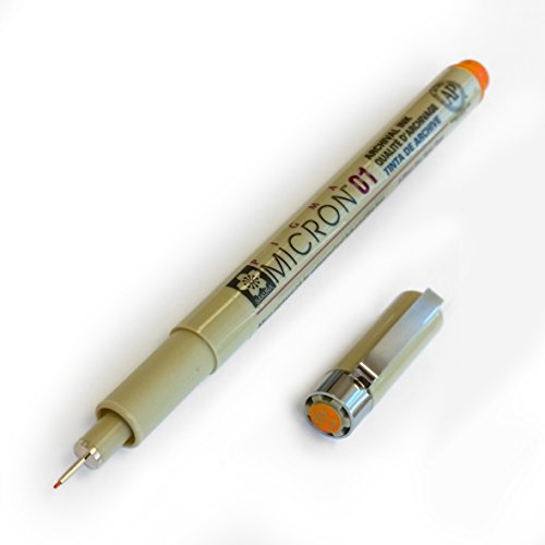 Sakura Pigma Micron – Pigment Fineliner – 0,1 mm – Orange [12 Stück]