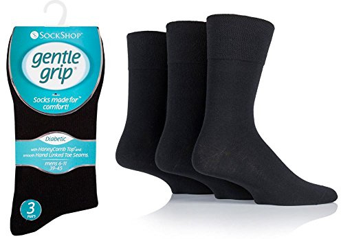 Mens Sock Shop Socks Gentle Grip Diabetic Socks Cotton Rich 6-11