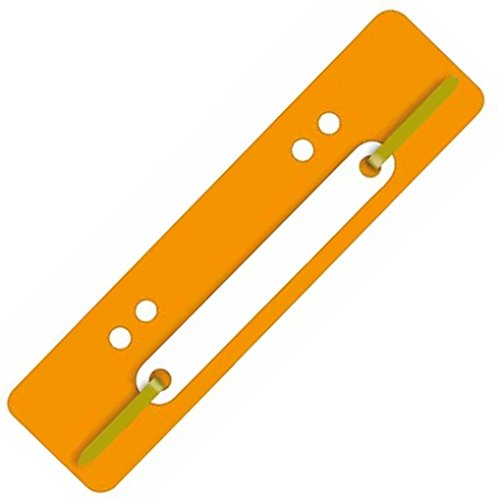 Heftstreifen aus PP-Folie mit Plastikdeckleiste, 3,4 x 15 cm (50 Stück, Orange)