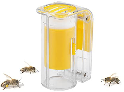 Bewinner Queen Bee Catcher/Cage Bee Queen Marking Catcher Plastic Single Handed Marker Bottle Plunger Plush Beekeeper Tool Single Hand - Beekeeping Tools