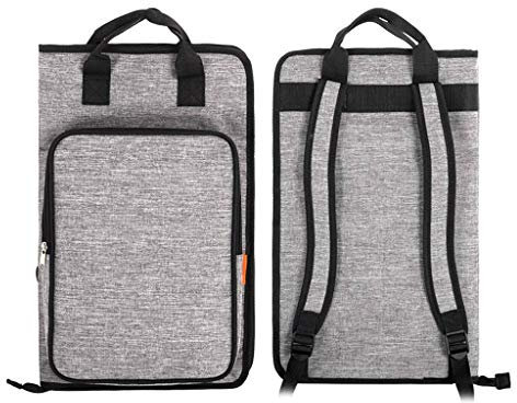CLGTY Sac De Tambour, Instrument à Percussion Support Pour Baguettes De Tambour Résistant à L'Humidité Sac De Transport De Baguettes De Batterie Avec Poignée Bag Portable-gris-46×29CM(18×11.5in)