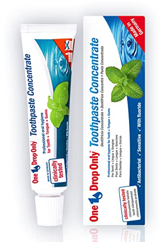 One Drop Only Antibakterielle Zahnpasta, Konzentrat, Mundhygiene, Minzgeschmack, antibakterieller Schutz für Zähne, Zunge und Zahnfleisch, langanhaltender frischer Atem – Dosierer gegen Verschwendung