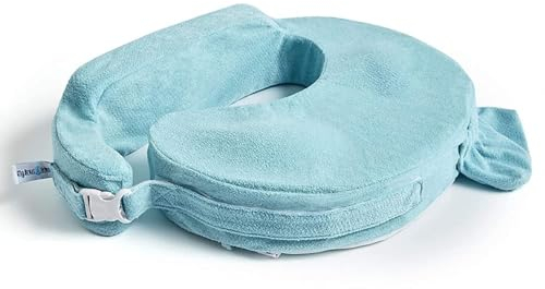 Cenyo My Brest Friend Deluxe Nursing Pillow for Breastfeeding & Bottle Feeding, Enhanced Posture Support, Double Straps & Removable Extra Soft Slipcover, Aqua