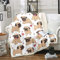Loussiesd Hündchen Decke 150x200cm Karikatur Mops Hund Druck Kuscheldecke für Kinder Mädchen 3D Tier Thema Wohndecke Nette Mops Hund Flanell Fleecedecke