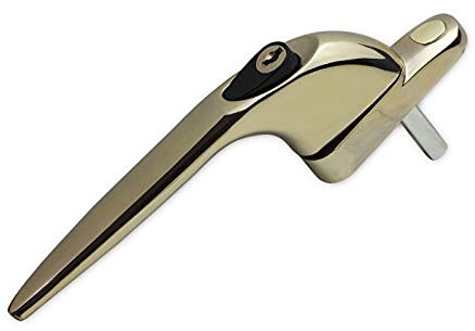 Yale uPVC Universal Window Handle Inline Locking Espag Double Glazing Gold 30mm