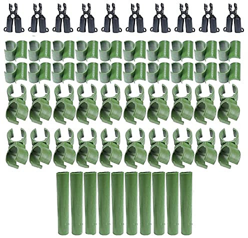 60 Stück Garten Spalier, Pflanzenstiele Stützenclips, Blumenstäbe Pflanzen Verbinder Rankhilfen Scharnier für Tomaten Käfig Gartenpfähle (11mm)