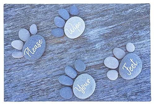Door Mat Welcome Mat Please Wipe Your Feet Doormat Cute Blue Home Decoration Entry Non-Slip Door Mat Rubber Washable Floor Carpet For Kitchen Bathroom Gift