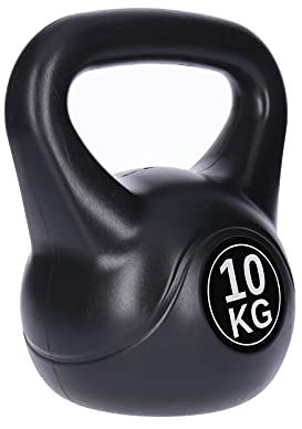 TP Kettlebell, Kugel-Hantel mit Beton-Füllung, Schwunghantel, Hand-Gewicht mit ergonomischen Griff, Sport-Gerät für Kraft-Training, Gymnastik und Fitness-Workout, 10 kg