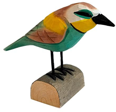 your castle Dekovogel Holzvogel Bienenfresser handgearbeitet aus Lindenholz in Geschenkbox 14 x 10 cm