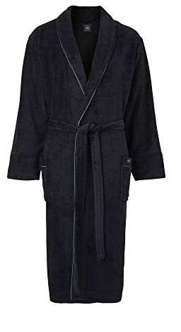 THE SAVILE ROW COMPANY LONDON Vestaglia da uomo in pile leggero super morbido e caldo, Nero , S
