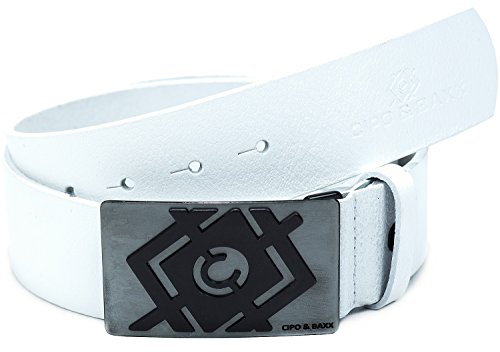 Cipo & Baxx Herren Gürtel Modell 06 weiß 105cm x 4,8cm