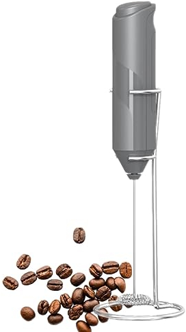 Silreck Handheld Electric Milk Frother for Coffee Latte Cappuccino - Automatic Drink Mixer and Egg Beater (Grey)