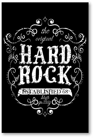 Postereck - 1984 - Hard Rock Plakat, Retro Schwarz Weiss Vintage - Spruch Schrift Wandposter Fotoposter Bilder Wandbild Wandbilder - Leinwand - 40,0 cm x 30,0 cm