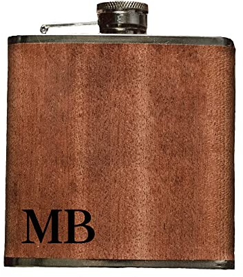 ABENTEUERNAH - Personalisierter Flachmann mit Gravur - Individuelle Geschenke für Männer - Ideals als Vatertagsgeschenk, Geschenk für Camper oder als Jäger Geschenk mit Initialen (Initialen)