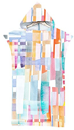 Highdi Poncho de Bain Adulte Microfibre, Poncho de Plage à Changement Léger et à Séchage Rapide Serviette de Plage Peignoir de Piscine pour Hommes Femmes (Résumé,75x110cm)