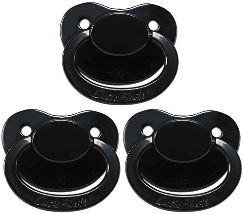 CutiePlusU Erwachsenengröße Schnuller - Großer Saugerschild 3 Paci Pack - Schwarz