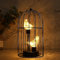 JHY DESIGN Birdcage Dekorative Tischlampe 34 cm Hoch Batteriebetrieben Kabellose Hängeleuchte mit Warmen Lichterketten Vogelbirnen für Wohnzimmer Schlafzimmer Hochzeit