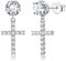 KRFY Kreuz Ohrringe Sterling Silber Cubic Zirkonia Hypoallergene Ohrringe 18K Weißgold Vergoldet Ohrhänger Hip Hop Schmuck Iced Out Kreuz Ohrringe Hängend für Damen Herren