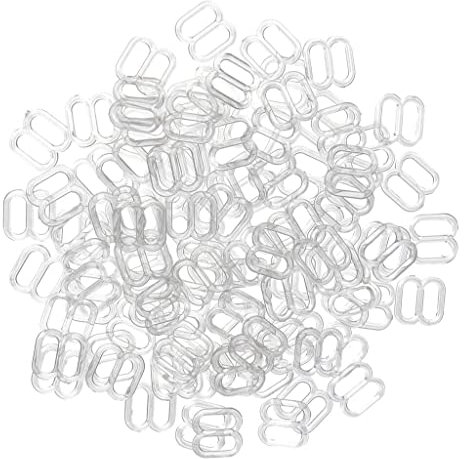 100 pezzi riutilizzabili in plastica per lingerie reggiseno cursori regolabili gancio clip per corsetto giarrettiera bikini - trasparente, 8 mmProfessional e attraente