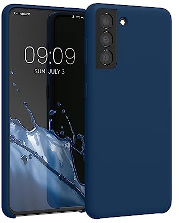 kwmobile Case Compatible with Samsung Galaxy S21 Case - TPU Silicone Phone Cover with Soft Finish - Navy Blue