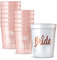 Bustlwor 12 Count Bride Tribe Tasses, Verres à Liqueur avec Chaîne, Douche Nuptiale Rose Gold Cups, pour Enterrement de Vie de Jeune Fille, Décoration de Fête de Mariée
