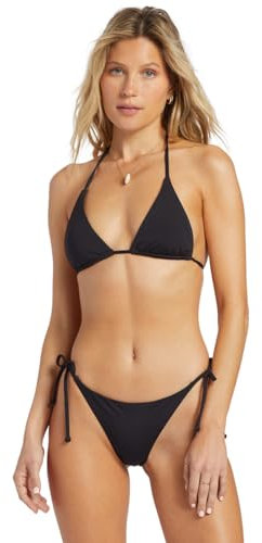 Billabong Femme Sol Searcher Tie Side Tanga Bas De Bikini, Black Pebble, M EU