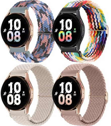 chinbersky 20mm Nylon Geflochtenes Armband Kompatibel mit Samsung Galaxy Watch 4/5/6/7/FE 40mm 44mm Armband/Watch 5 Pro/Watch 4&6 Classic/Active 2 40mm 44mm/Watch 3 41mm/Gear Sport/Gear S2 Classic
