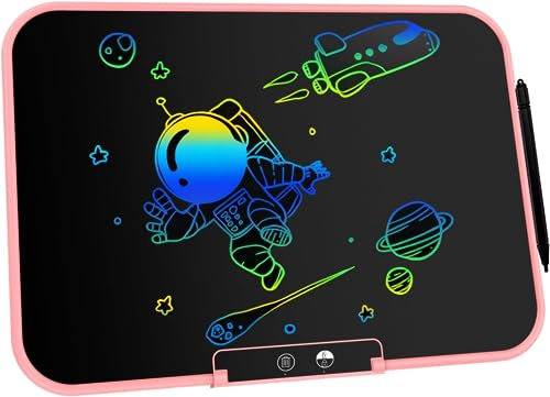 Topfree 13 Pollici Tablet Disegno Bambino, Tablet Scrivere LCD Colorato, Ardesia Magica 2 3 4 5 6 7 anni Ragazze e Ragazzi Regalo Di Compleanno per Bambini, Rosa