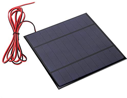 Mini Panel Solar de 5 V 4,5 W, Placa de Energía Solar de Polisilicio de Células Solares con Cable de 78,7 Pulgadas para Uso en Exteriores, 165 X 165 Mm/6,45 X 6,45 Pulgadas