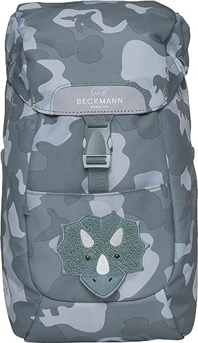 Beckmann, Kindergartenrucksack Classic Mini Dinosaur, 2-5 Jahre, für Kita und Ausflüge, inkl. Regenüberzug, 12L, Green