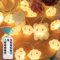 Nizirioo Weiße LED Wolkenform Dekoration Lichterkette Lichterkette Innen mit 8-Funktions-Batteriekasten und Fernbedienung, Lichterkette kinderzimmer für Fenster, Party, Außendekorationen(20LED 3m)
